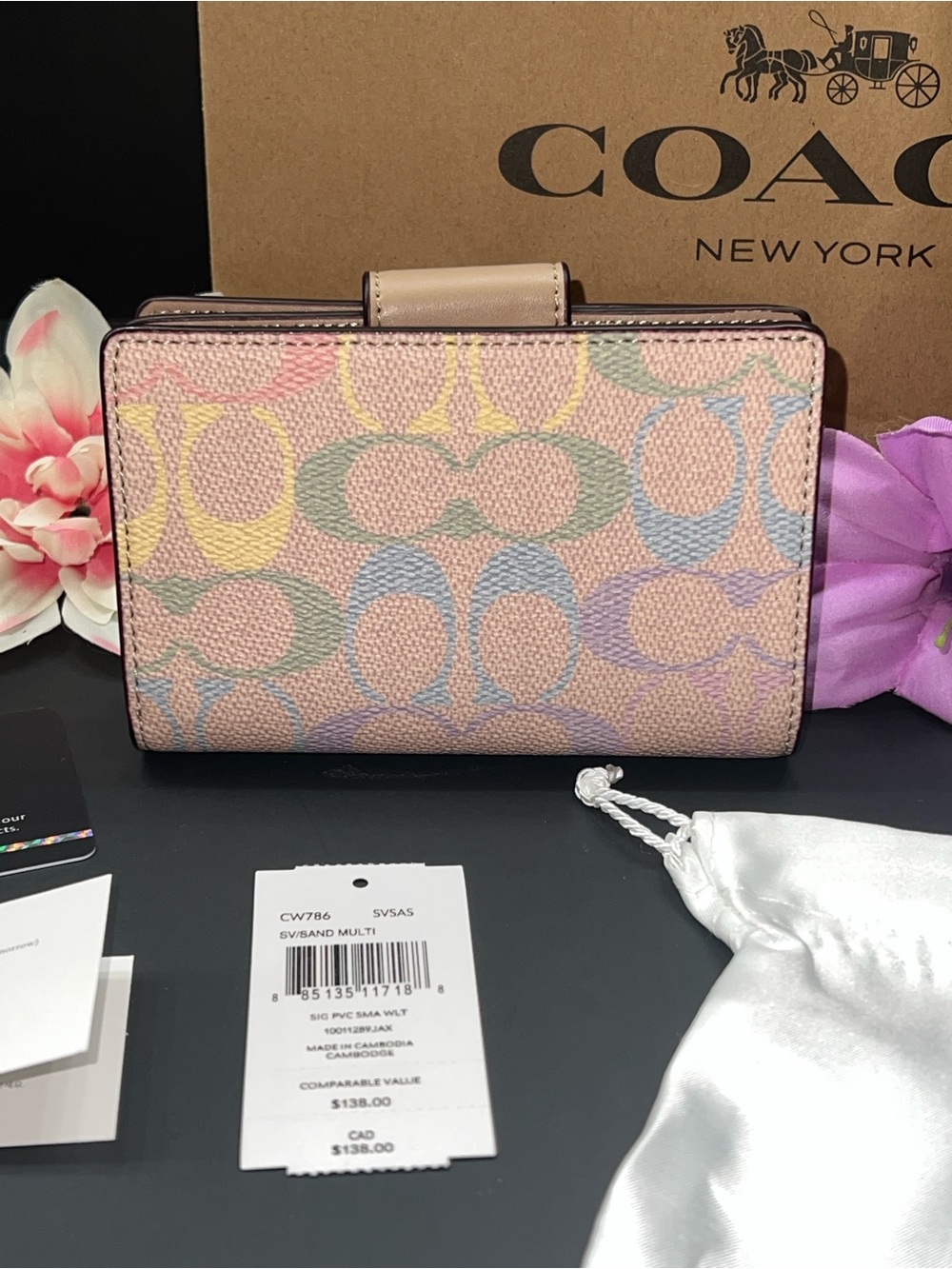 NWT COACH Rainbow Sand Multi Signature Small Wallet - Picture 2 of 9